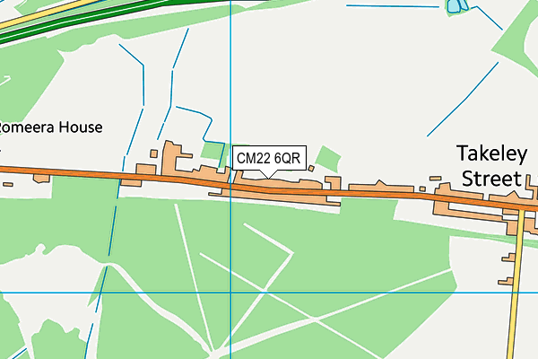 Woodfield map (CM22 6QR) - OS VectorMap District (Ordnance Survey)