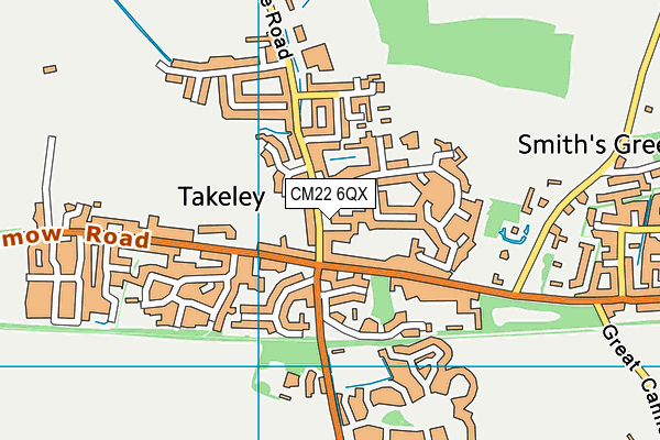 Takeley Cricket Club map (CM22 6QX) - OS VectorMap District (Ordnance Survey)