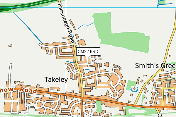 CM22 6RD map - OS VectorMap District (Ordnance Survey)