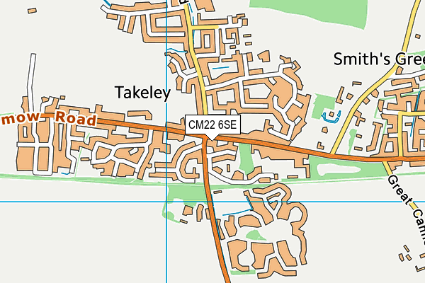 CM22 6SE map - OS VectorMap District (Ordnance Survey)