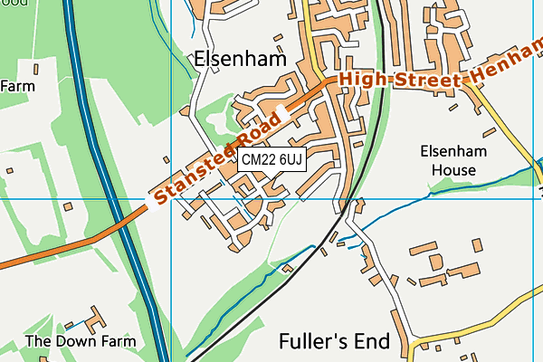 CM22 6UJ map - OS VectorMap District (Ordnance Survey)