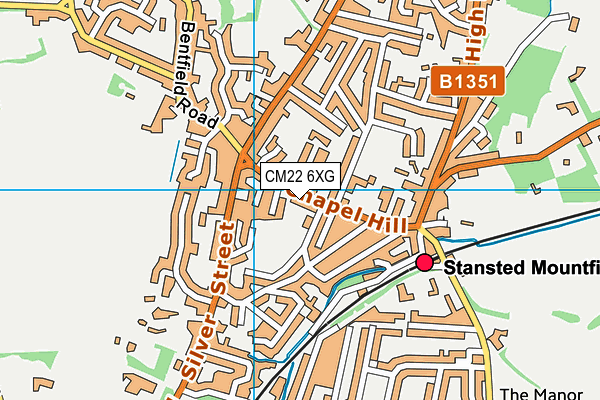 CM22 6XG map - OS VectorMap District (Ordnance Survey)