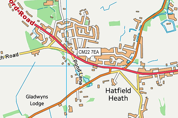 Hatfield Heath Primary School map (CM22 7EA) - OS VectorMap District (Ordnance Survey)