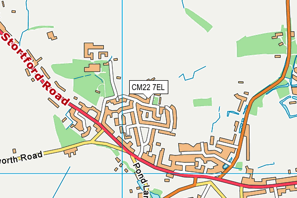 CM22 7EL map - OS VectorMap District (Ordnance Survey)