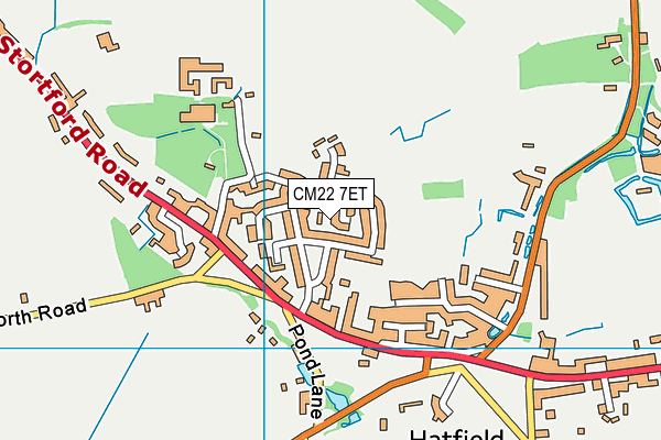 CM22 7ET map - OS VectorMap District (Ordnance Survey)