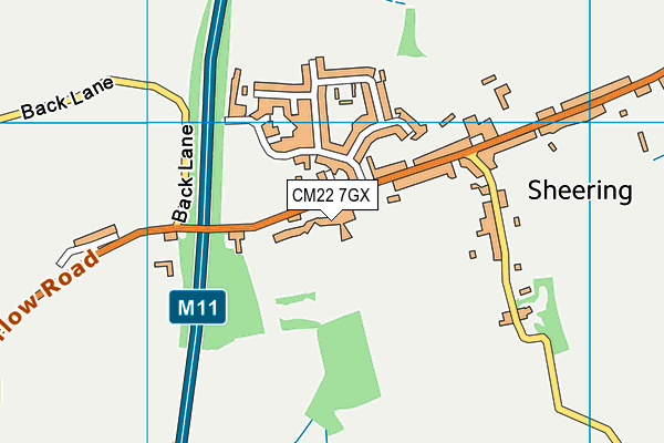 CM22 7GX map - OS VectorMap District (Ordnance Survey)
