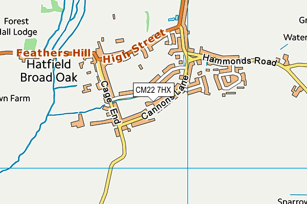 CM22 7HX map - OS VectorMap District (Ordnance Survey)