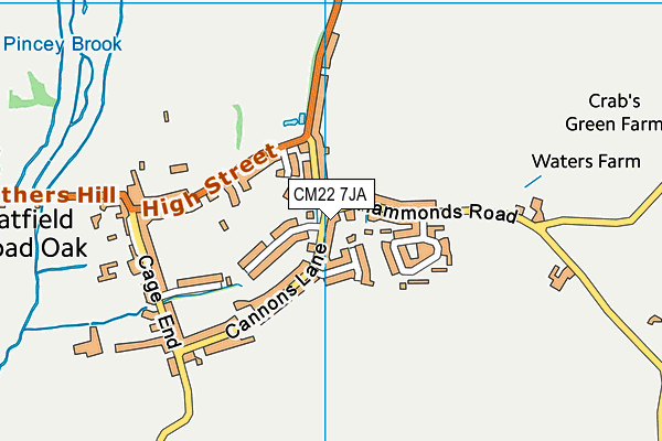 CM22 7JA map - OS VectorMap District (Ordnance Survey)