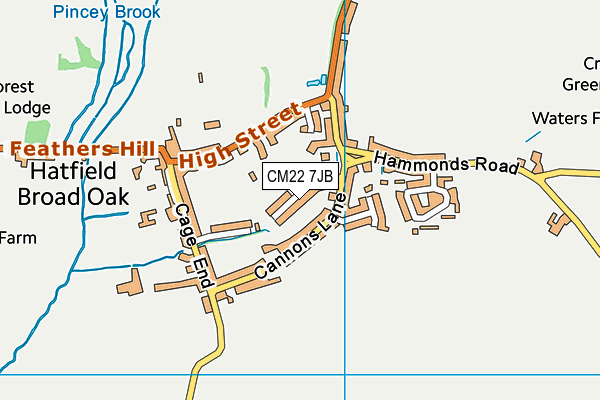 CM22 7JB map - OS VectorMap District (Ordnance Survey)