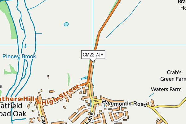 CM22 7JH map - OS VectorMap District (Ordnance Survey)