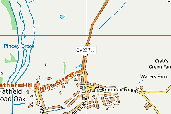 Hatfield Broad Oak Village Green map (CM22 7JJ) - OS VectorMap District (Ordnance Survey)
