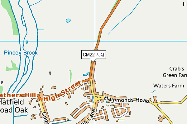 CM22 7JQ map - OS VectorMap District (Ordnance Survey)