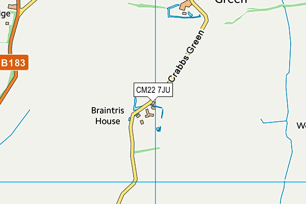 CM22 7JU map - OS VectorMap District (Ordnance Survey)