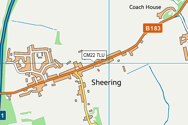 Sheering Church of England Voluntary Controlled Primary School map (CM22 7LU) - OS VectorMap District (Ordnance Survey)