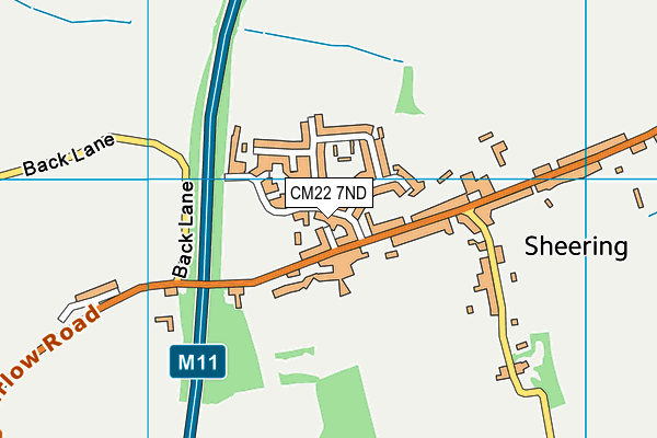 CM22 7ND map - OS VectorMap District (Ordnance Survey)