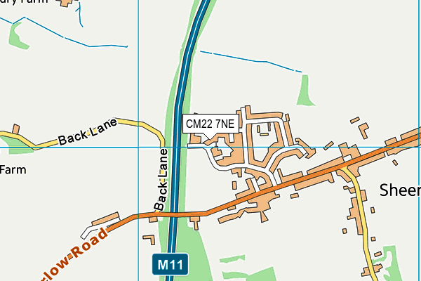 CM22 7NE map - OS VectorMap District (Ordnance Survey)