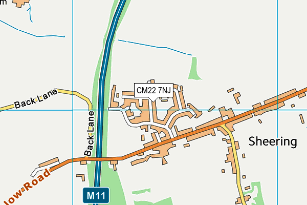 CM22 7NJ map - OS VectorMap District (Ordnance Survey)