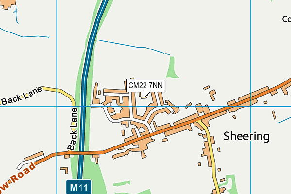 CM22 7NN map - OS VectorMap District (Ordnance Survey)
