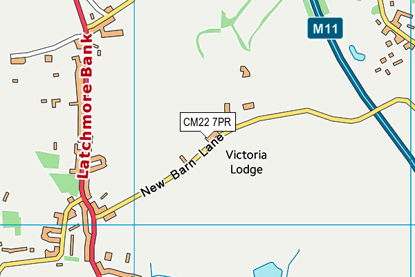 CM22 7PR map - OS VectorMap District (Ordnance Survey)
