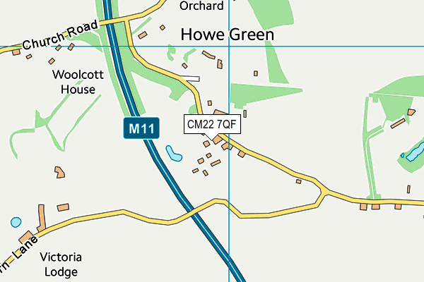 CM22 7QF map - OS VectorMap District (Ordnance Survey)