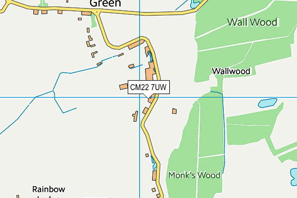 CM22 7UW map - OS VectorMap District (Ordnance Survey)