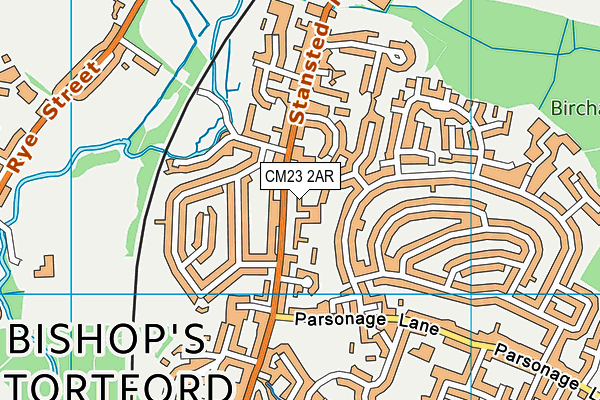 CM23 2AR map - OS VectorMap District (Ordnance Survey)