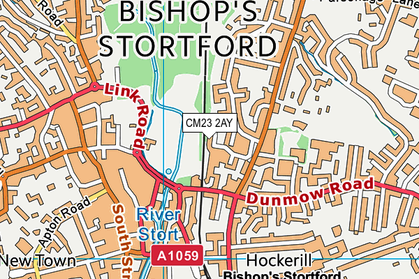 CM23 2AY map - OS VectorMap District (Ordnance Survey)