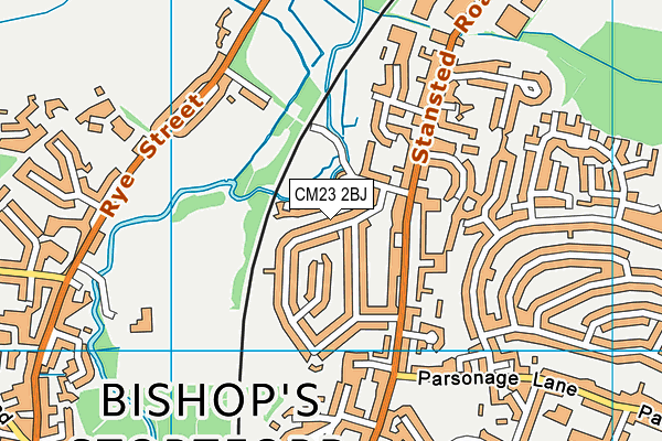 CM23 2BJ map - OS VectorMap District (Ordnance Survey)