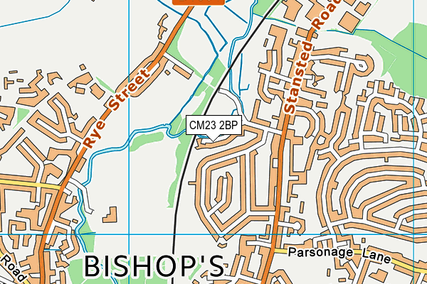 CM23 2BP map - OS VectorMap District (Ordnance Survey)