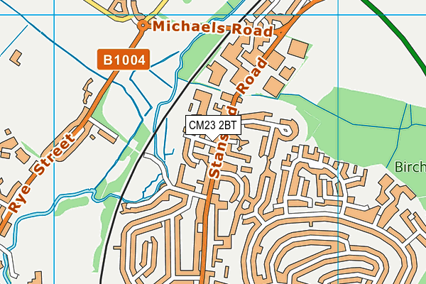 CM23 2BT map - OS VectorMap District (Ordnance Survey)