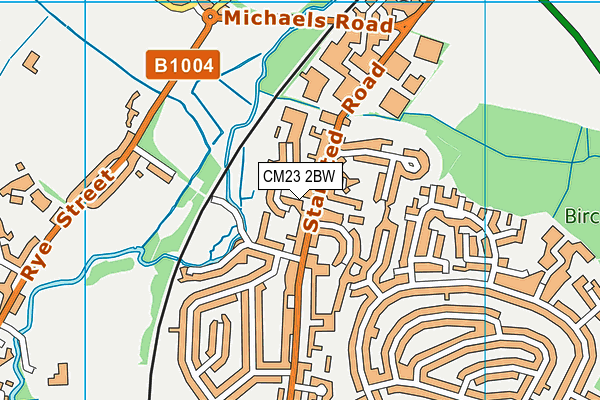 CM23 2BW map - OS VectorMap District (Ordnance Survey)