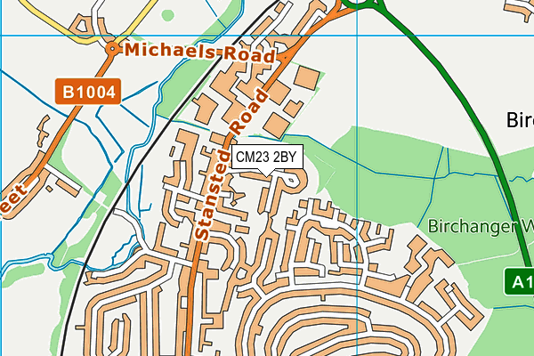 CM23 2BY map - OS VectorMap District (Ordnance Survey)