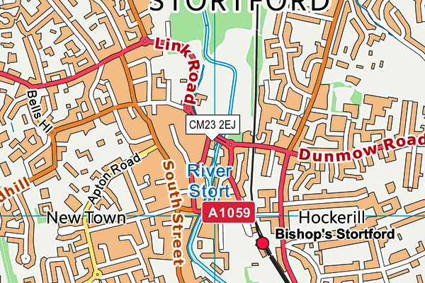 CM23 2EJ map - OS VectorMap District (Ordnance Survey)