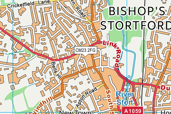 CM23 2FG map - OS VectorMap District (Ordnance Survey)