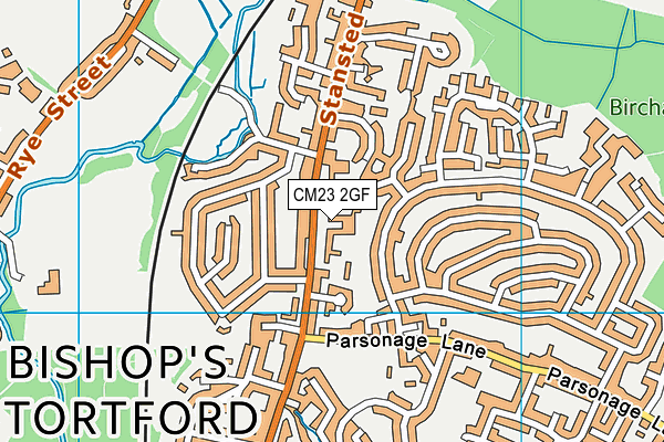 CM23 2GF map - OS VectorMap District (Ordnance Survey)