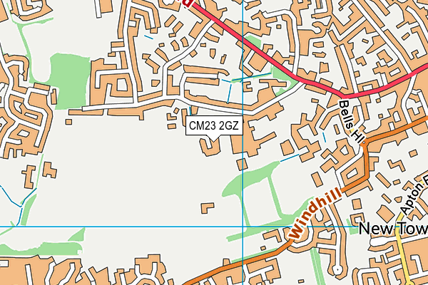 CM23 2GZ map - OS VectorMap District (Ordnance Survey)