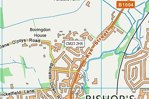 CM23 2HX map - OS VectorMap District (Ordnance Survey)