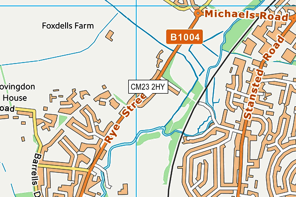 CM23 2HY map - OS VectorMap District (Ordnance Survey)