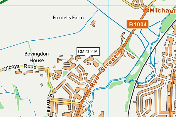 CM23 2JA map - OS VectorMap District (Ordnance Survey)