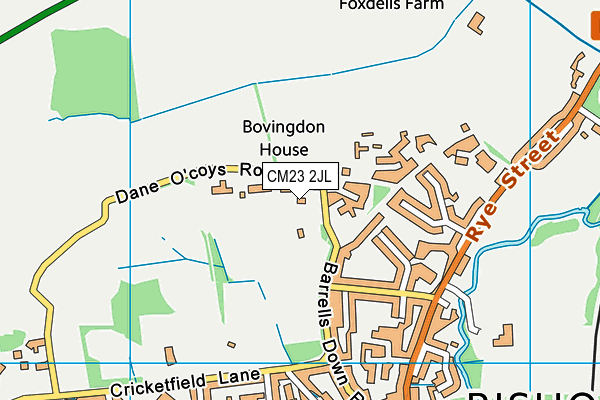 CM23 2JL map - OS VectorMap District (Ordnance Survey)