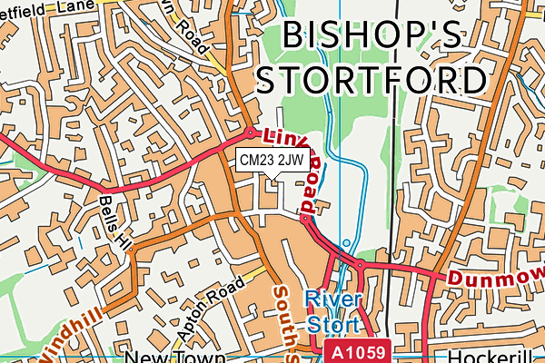 CM23 2JW map - OS VectorMap District (Ordnance Survey)