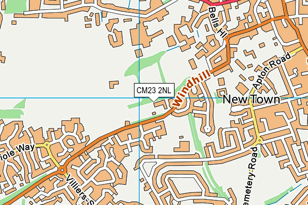 St Joseph's Catholic Primary School B/S map (CM23 2NL) - OS VectorMap District (Ordnance Survey)