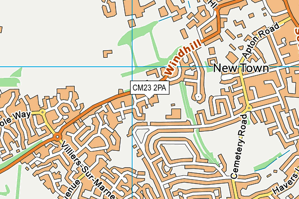 CM23 2PA map - OS VectorMap District (Ordnance Survey)