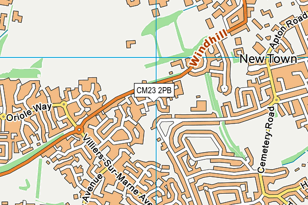 CM23 2PB map - OS VectorMap District (Ordnance Survey)