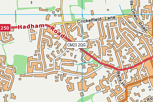 CM23 2QG map - OS VectorMap District (Ordnance Survey)