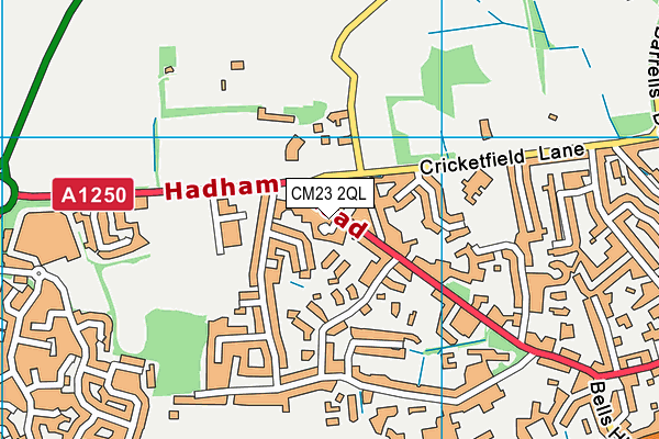 CM23 2QL map - OS VectorMap District (Ordnance Survey)