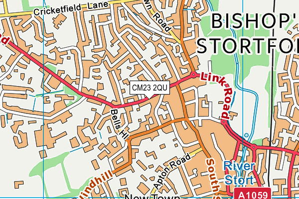 CM23 2QU map - OS VectorMap District (Ordnance Survey)