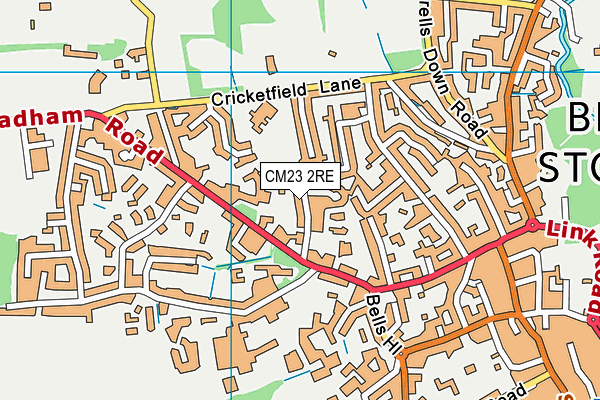 CM23 2RE map - OS VectorMap District (Ordnance Survey)