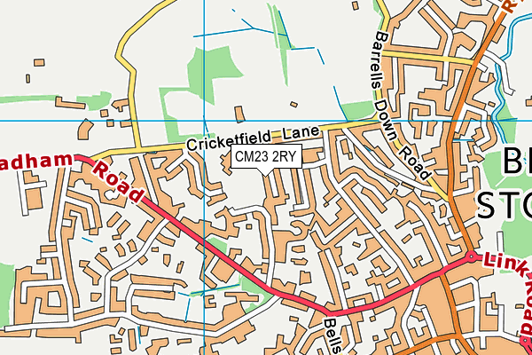 CM23 2RY map - OS VectorMap District (Ordnance Survey)