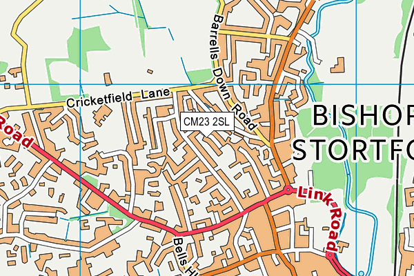 CM23 2SL map - OS VectorMap District (Ordnance Survey)